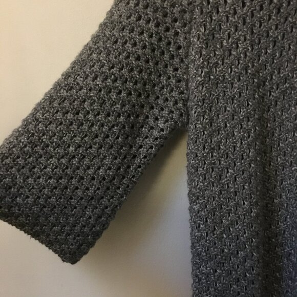 Sakura Wool Blend Buttoned High Collar Grey Knit Cardigan - Picture 8 of 16